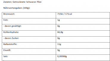 Getrocknete Schwarze Pilze 100g Golden Turtle