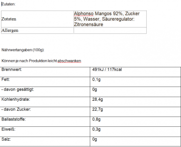 Alphonso Mangopüree 450g SWAD