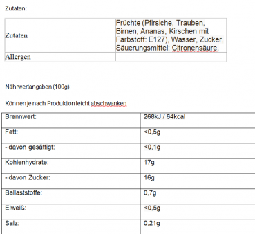 Fruchtcocktail 850g Mega