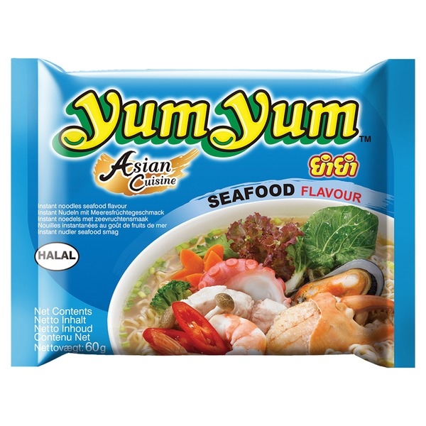 10x YumYum MEERESFRÜCHTE Instant Nudelsuppen 10 x 60g Yum Fisch Seafood