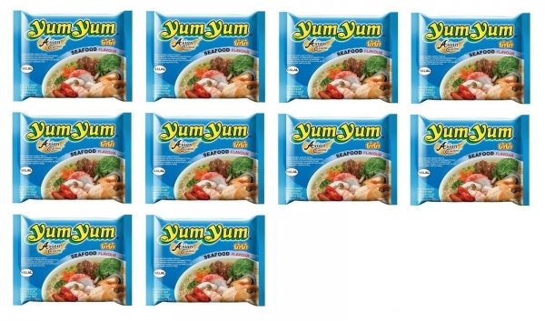 10x YumYum MEERESFRÜCHTE Instant Nudelsuppen 10 x 60g Yum Fisch Seafood