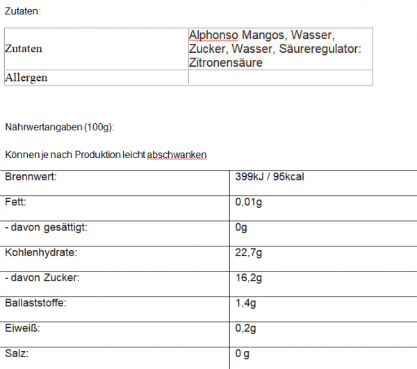 Alphonso Mangoscheiben 450g SWAD